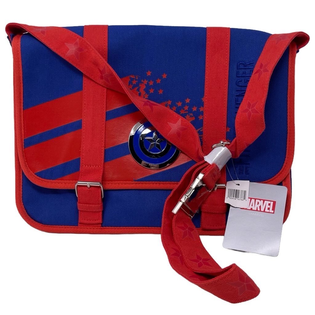 Disney Parks Marvel Captain America First Avenger Messenger Bag Red Blue Stars